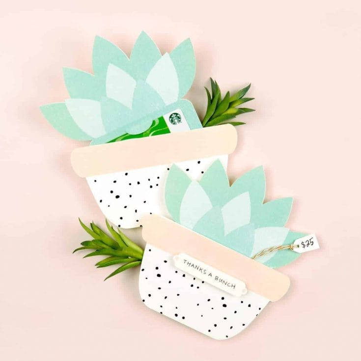 How To Make Succulent Printable Gift Card Holders