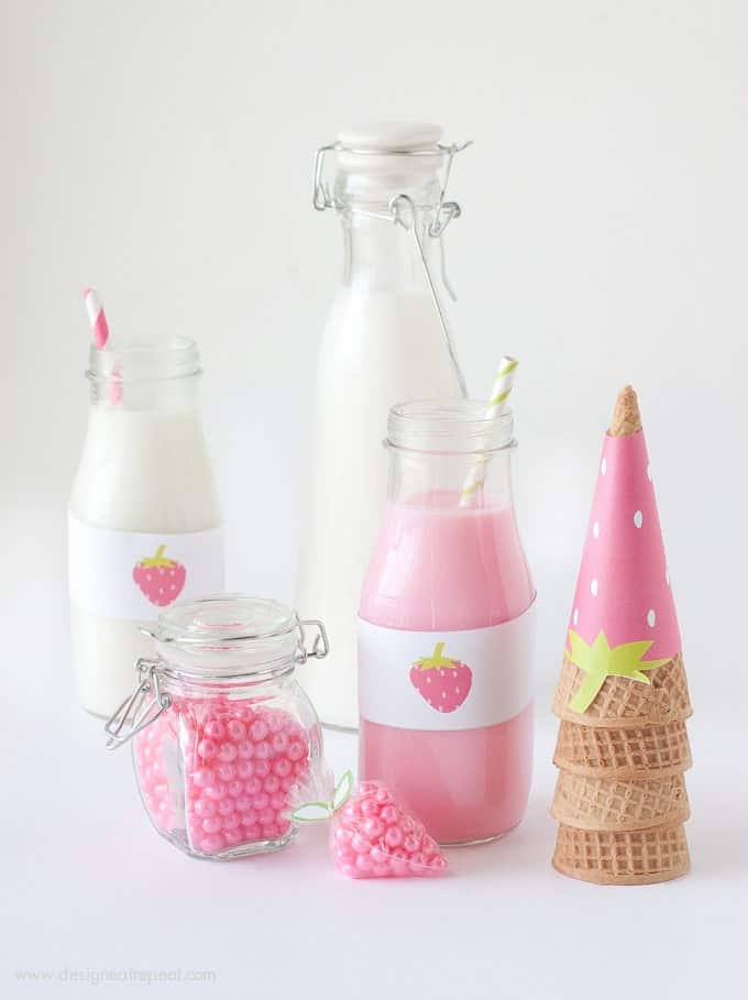 Throw a low cost Strawberry Themed Party with these free printables from Design Eat Repeat!