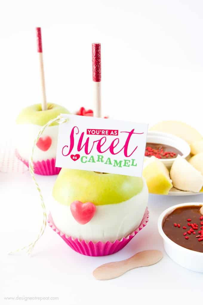 Valentine's Day Caramel Apple Kit with You're As Sweet as Caramel Tags!