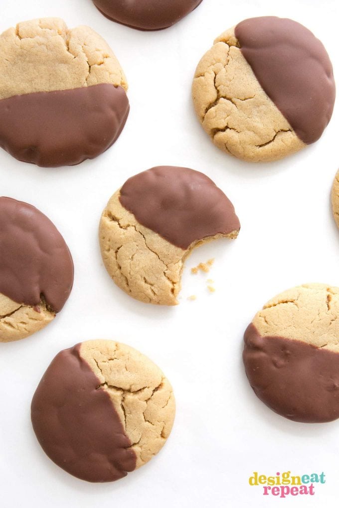 peanut butter cookies dipped in chocolate