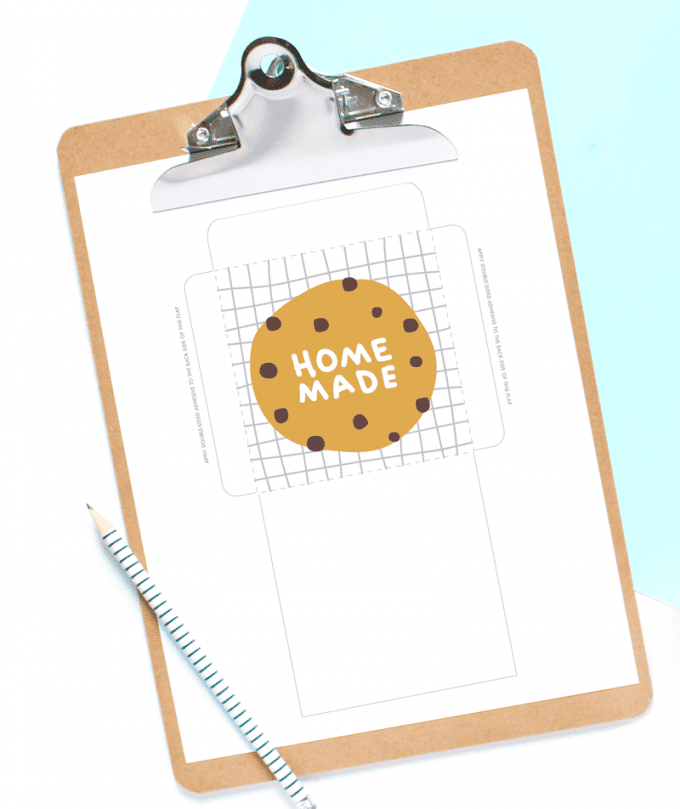 Printable template for cookie bags