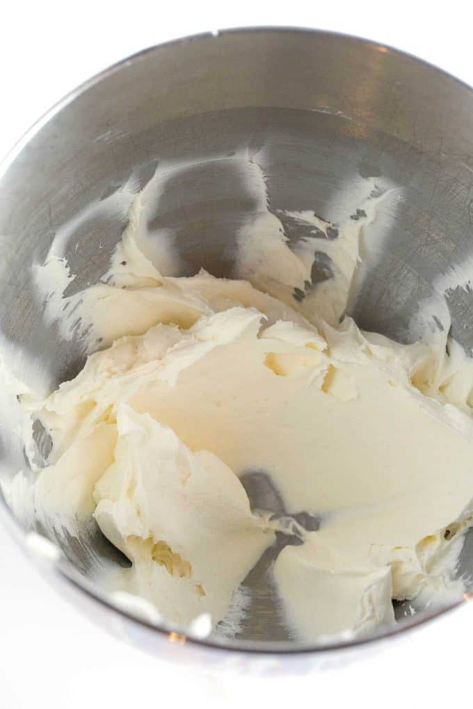 Bowl of butter after being beaten