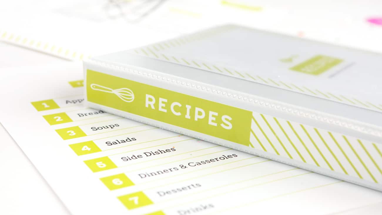 Diy Recipe Book With Free Printable Recipe Binder Kit