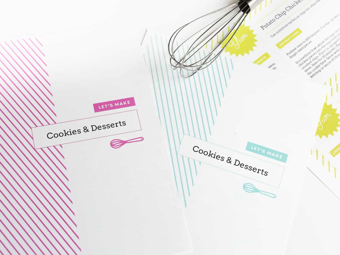 Organize your favorite recipes into a DIY recipe book with these fun and free printable recipe binder kit templates! Perfect for gifting to friends or family or just as a way to organize your favorite family recipes.  