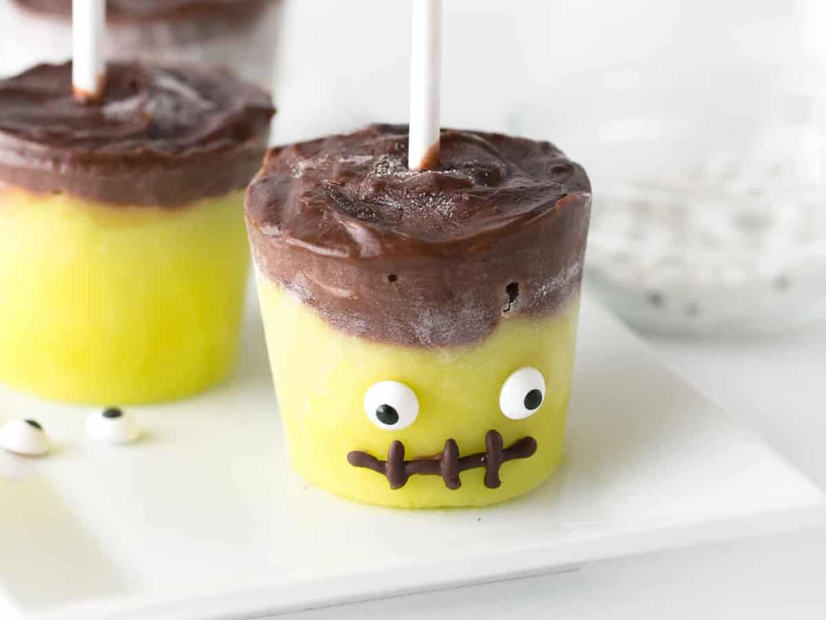Frankenstein Halloween Pudding Pops