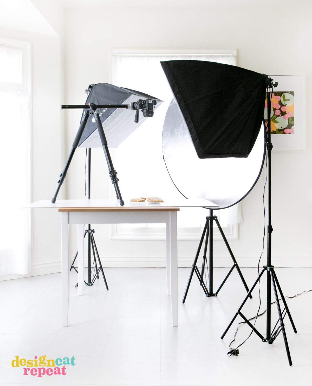 Go behind-the-scenes with Food & DIY blogger, Melissa at Design Eat Repeat, where she shows you her at-home photo setup and gear. Everything from cameras, backdrops, and editing software. Very helpful post!