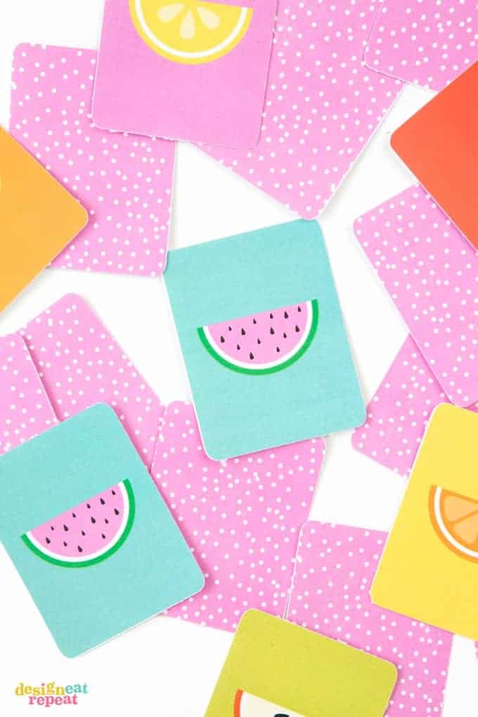 This adorable FREE fruit inspired printable memory game is a perfect way to keep the kiddos busy during the summer months!