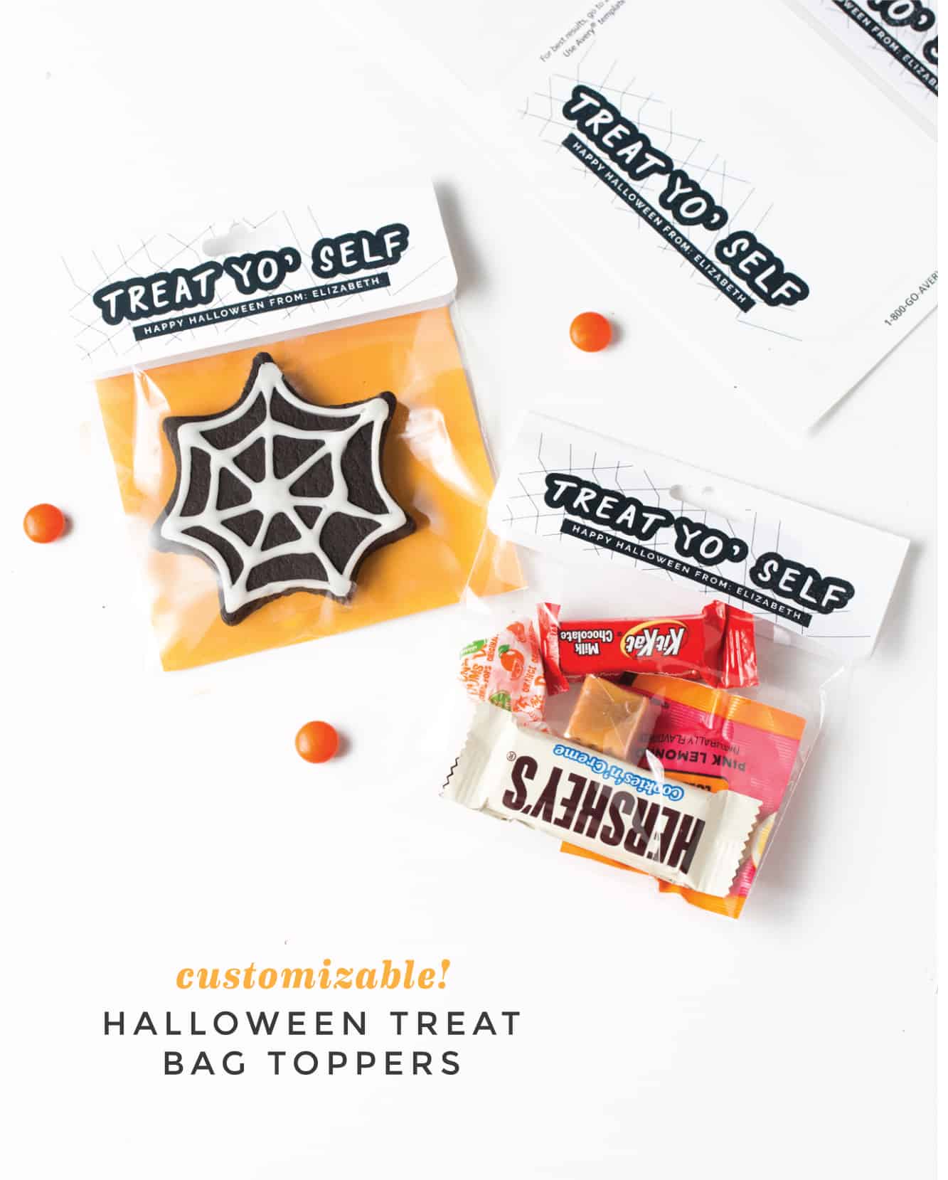 Throw the ultimate Halloween bash with this set of 3 black and white Halloween party printables! Designed for easy printing on Avery products, these printables can help you make the cutest Halloween party invitations and party favors! #Halloween #Printables // www.DesignEatRepeat.com