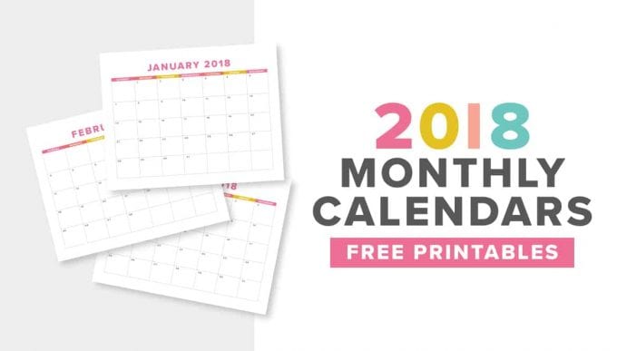 2018 Calendar Printable Cute