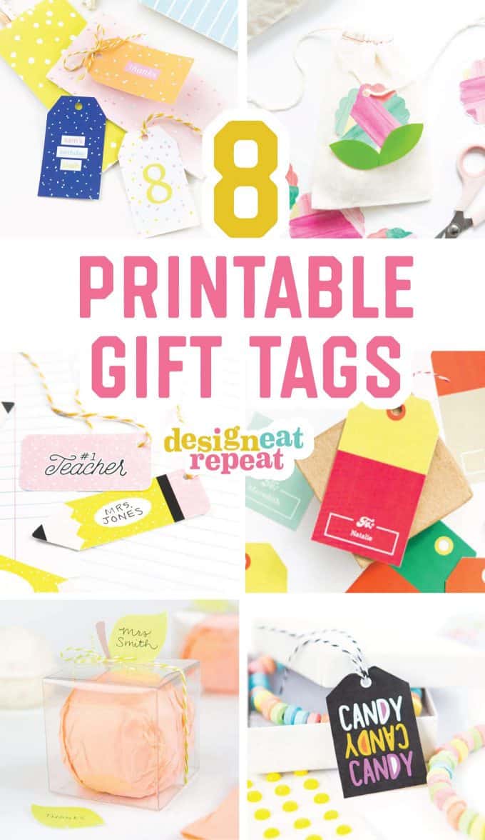 8 Colorful &amp; Free Printable Gift Tags For Any Occasion!