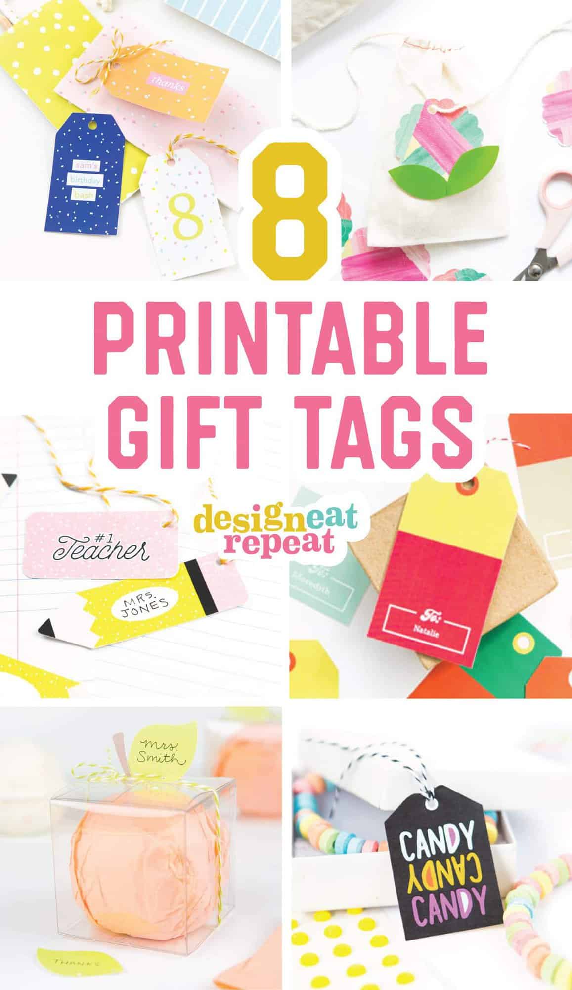 Editable Colorful Gift Tag Labels