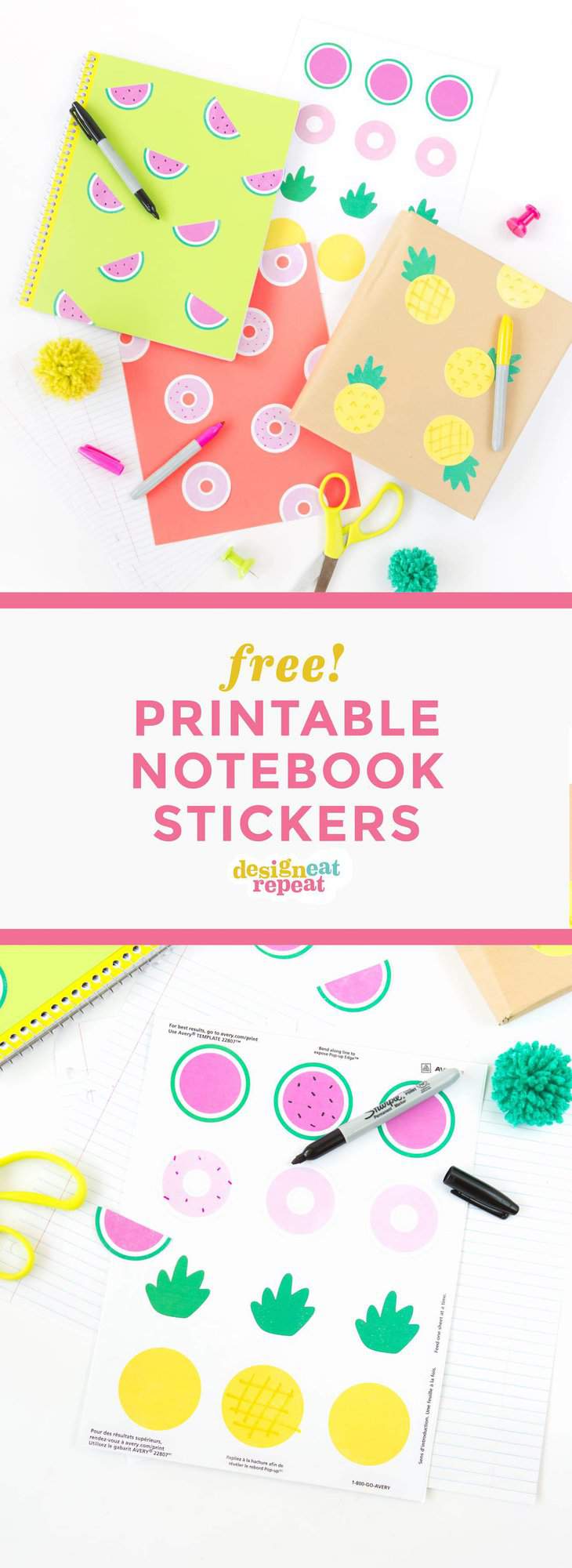 Cute Printable Notebook Stickers - Design Eat Repeat