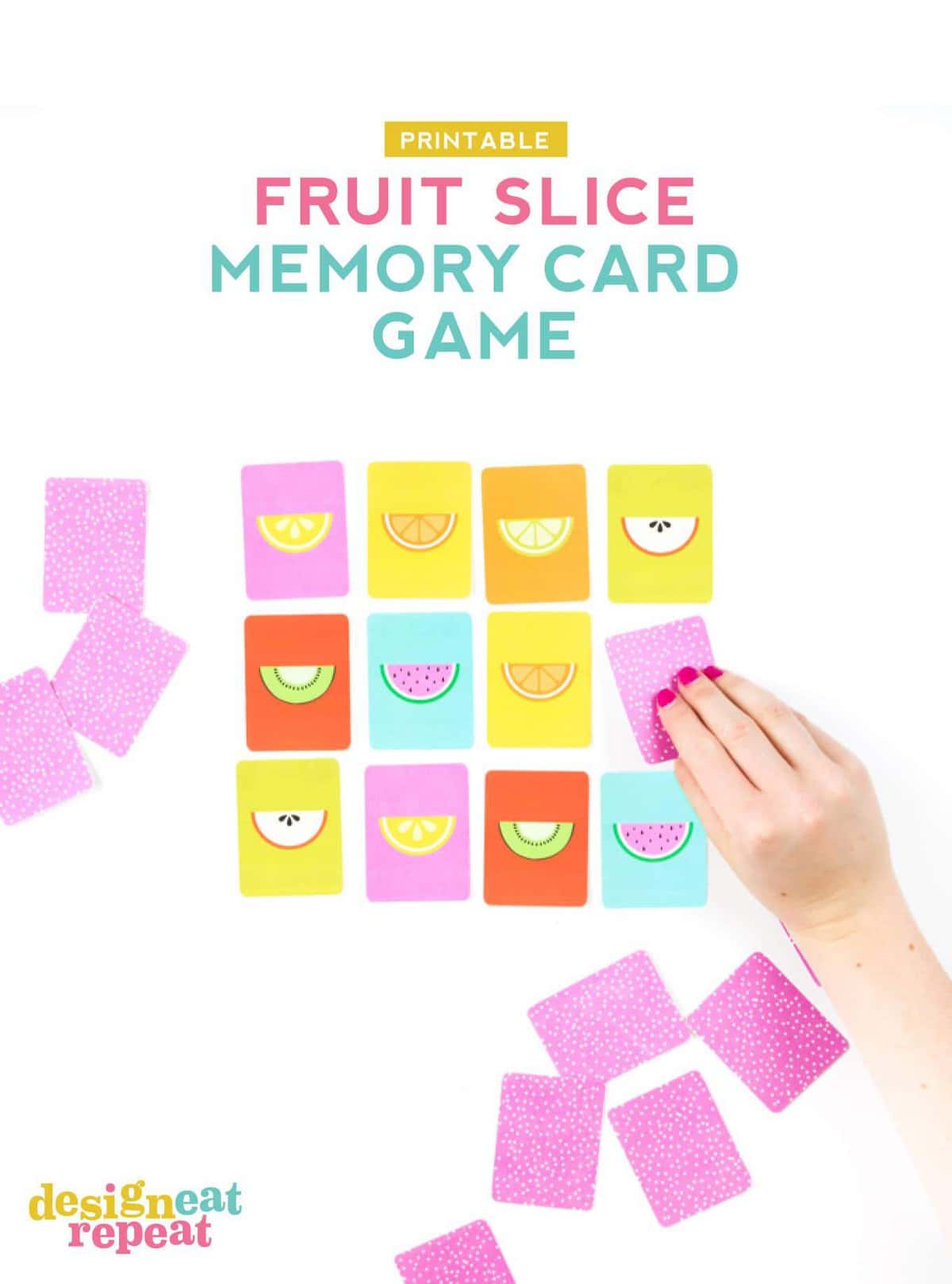 This adorable FREE fruit inspired memory game is a perfect way to keep the kiddos busy during the summer months!