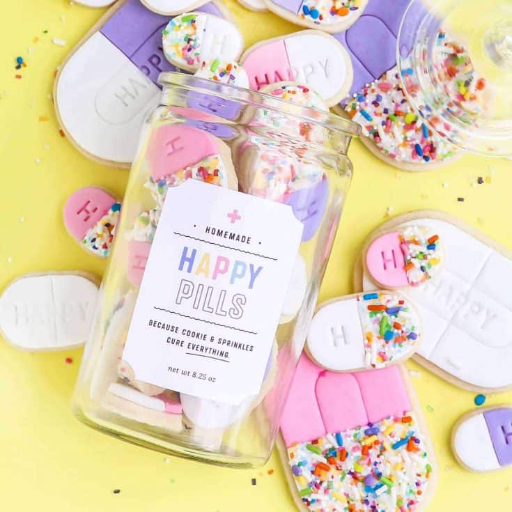 How To Make Happy Pill Printable Cookie Labels