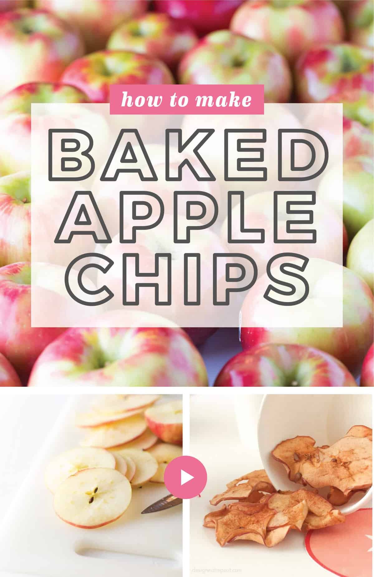 Learn how to make baked cinnamon apple chips using fresh apples and a little bit of cinnamon and sugar. Homemade baked apple chips are fun to make, a great way to use up apples, and are a healthy snack!