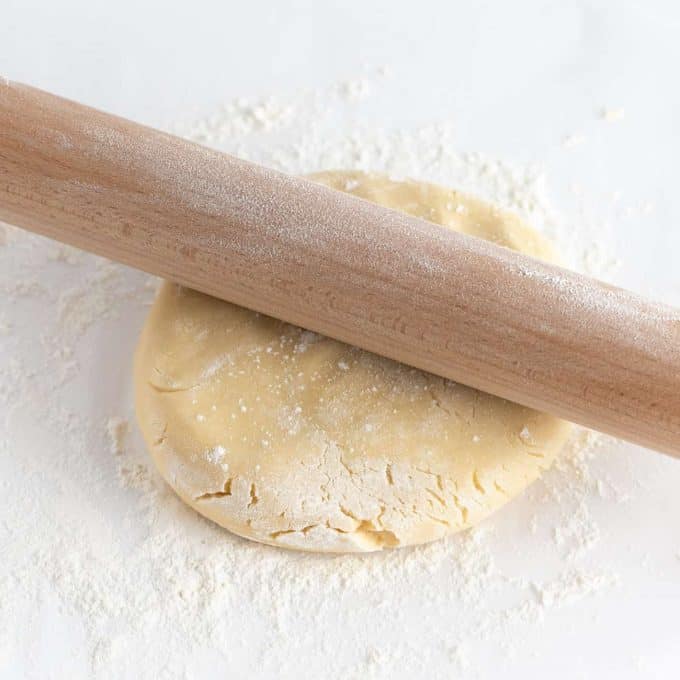 Rolling out sugar cookie dough