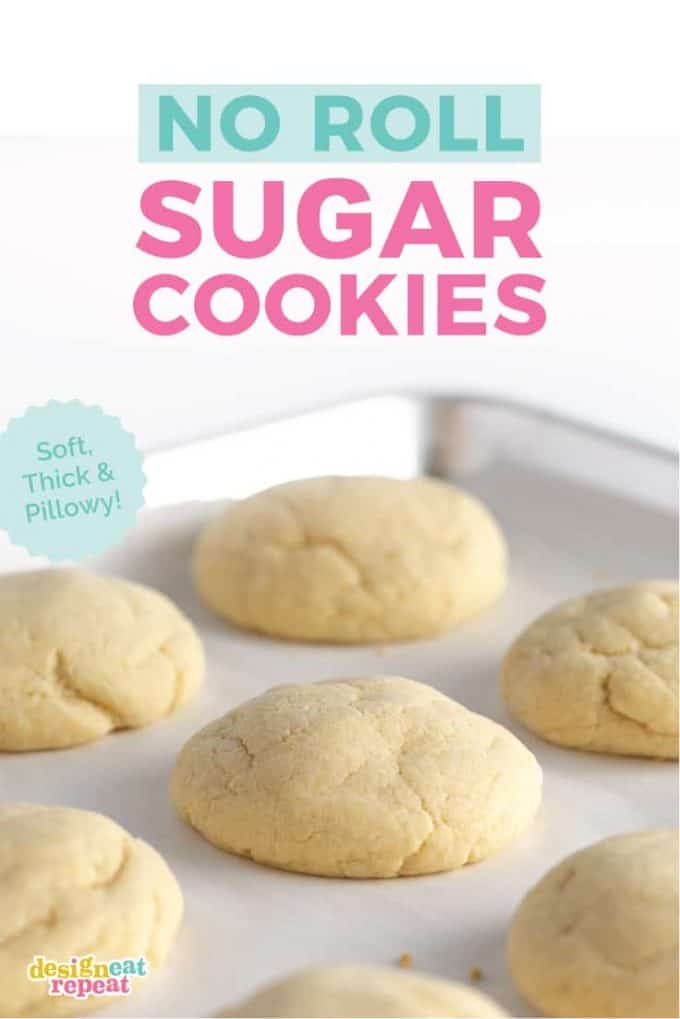 No Roll Sugar Cookies on Baking Tray