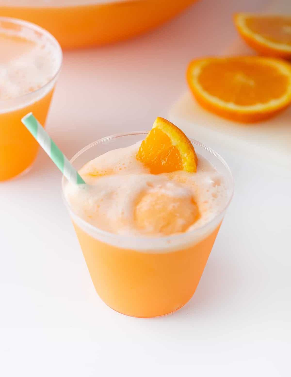 Orange Sherbet Punch (Perfect Halloween Drink!) - Design Eat Repeat