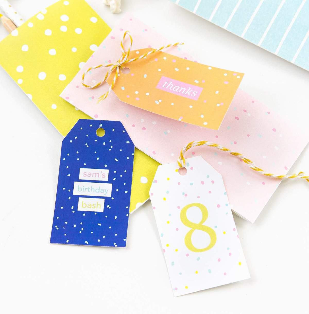 Whether you're putting together last-minute party favors, birthday gifts, or teacher gifts - these free printable gift tags are here to help you whip up an adorable, personalized treat box or bag without even leaving your house!