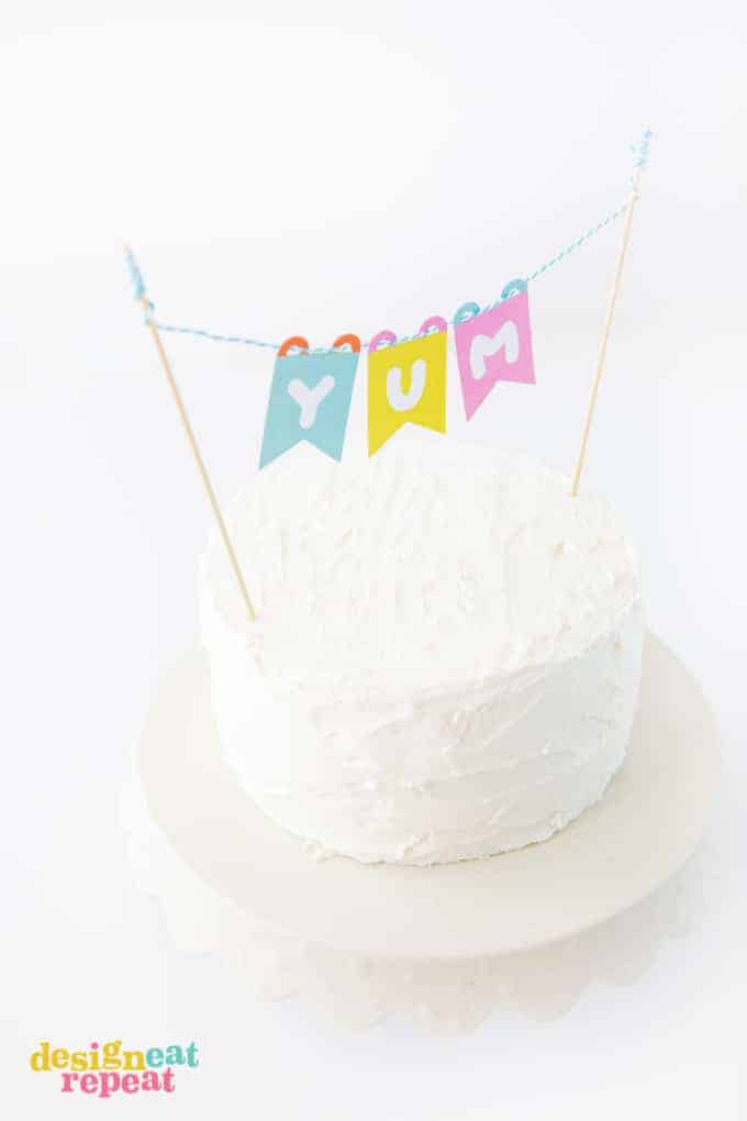 Top off your favorite cake with the colorful (and free!) Printable Cake Topper Banner!