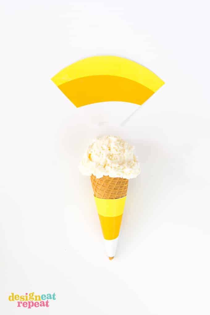 Free printable CANDY CORN ice cream cone wrappers!