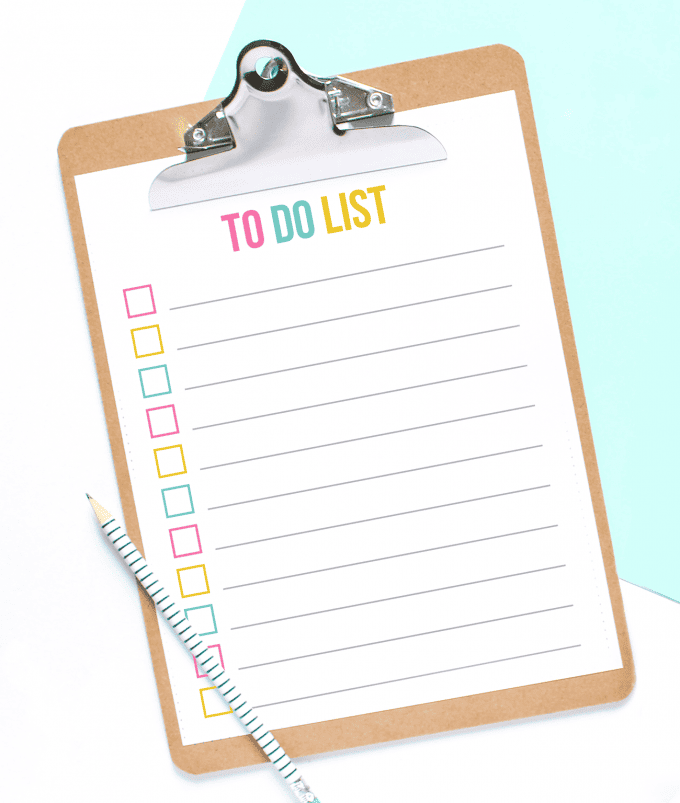 Free Printable To Do List - A Colorful PDF Download