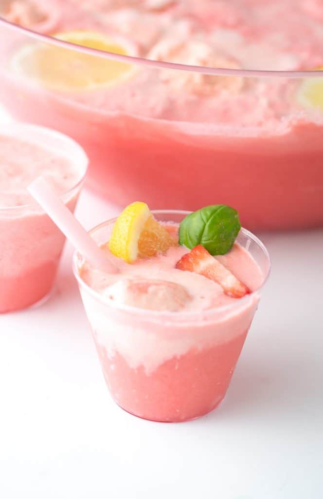 Pink Strawberry Sherbet Punch - Design Eat Repeat