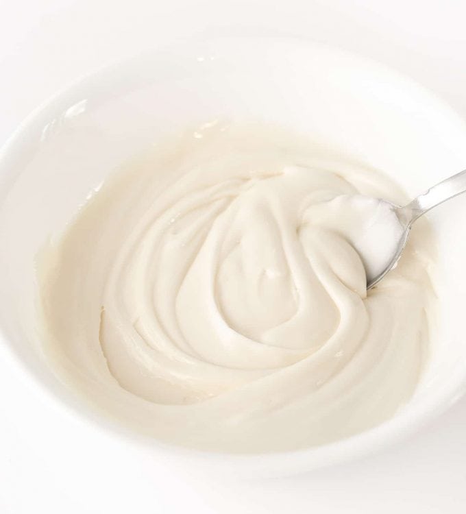 Bowl of White Royal Icing for Sugar Cookies