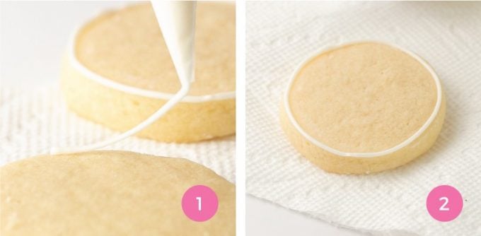 How to outline cut out sugar cookies with Royal Icing for Sugar Cookies
