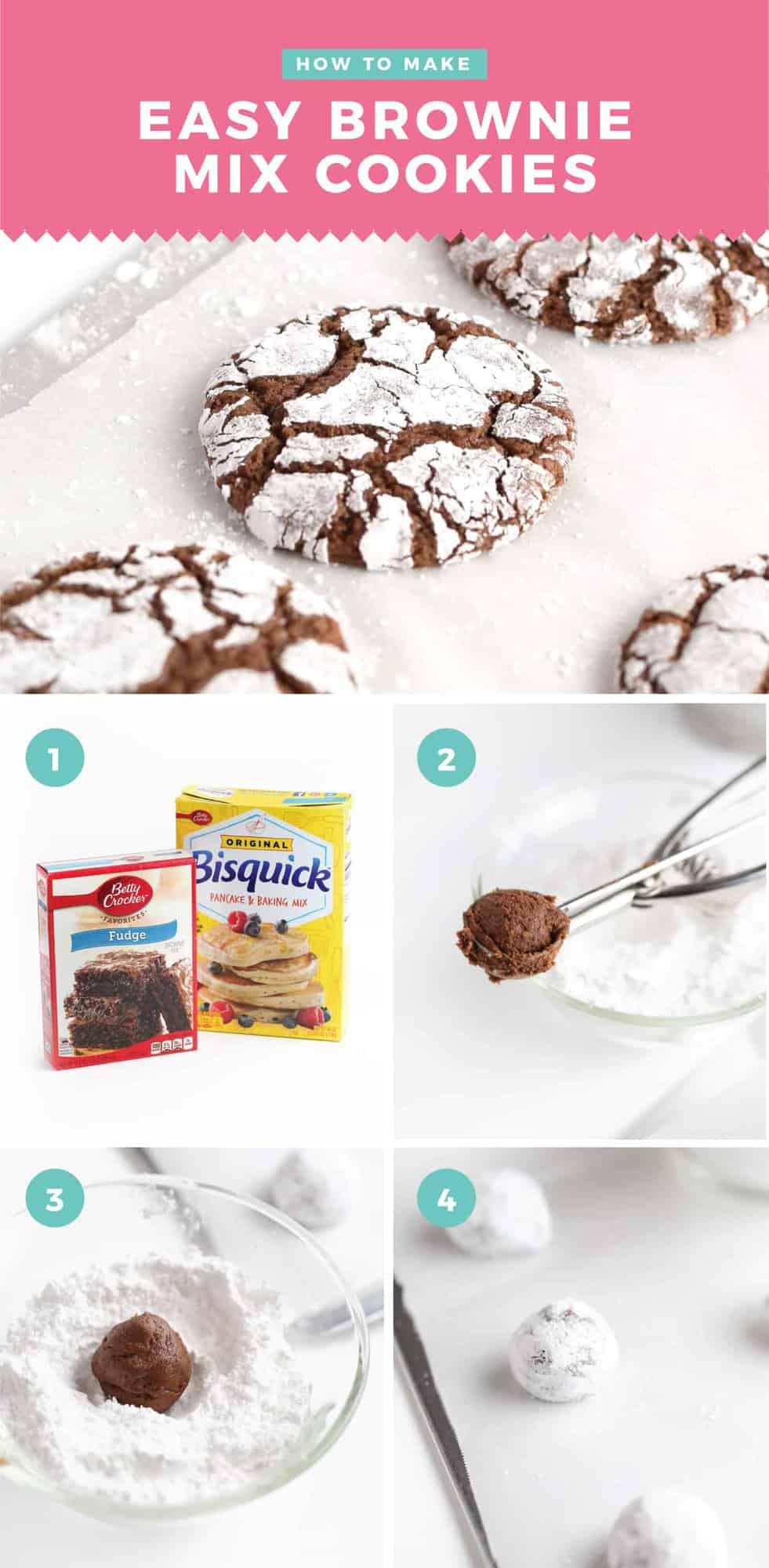 Easy crinkle-top cookies using Brownie Mix & Bisquick