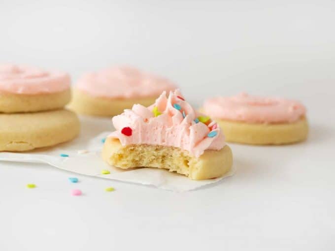 sugar cookie buttercream cookie with sprinkles