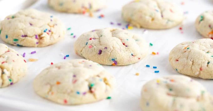 Tray of Soft-Baked Sugar Cookies with Sprinkles